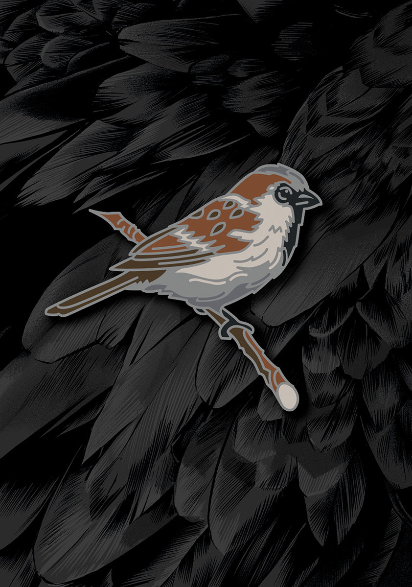House Sparrow (enamel pin)